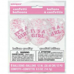 Balões Confetis Rosa It´s a Girl