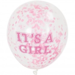 Balões Confetis Rosa It´s a Girl