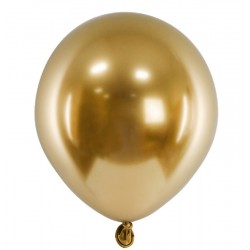 10 Balões Glossy Dourados
