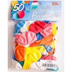 50 Balões Cores Lisas Sortidas