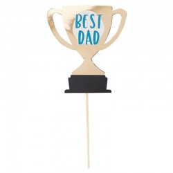 Topo Bolo Trofeu "Best Dad"