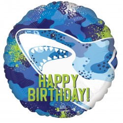 Balão Tubarão Happy Birthday