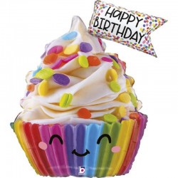 Balão Cup Cake Happy Birthday