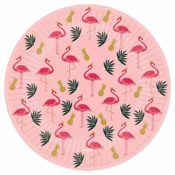 8 Pratos Flamingos