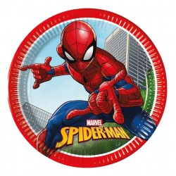8 Pratos Spiderman 20 cms