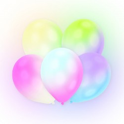 12 Balões Led Multicoloridos