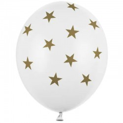 50 Balões Brancos Estrelas...