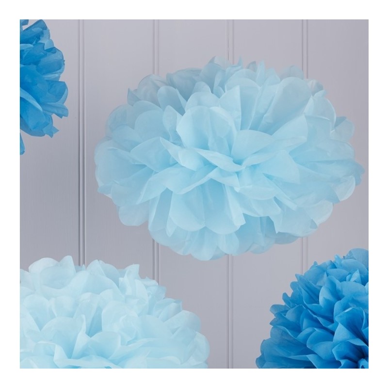 Pack 3 Pom Pons Tons Azul -Vintage Lace