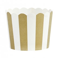 Invólcros Cup Cakes Riscas Douradas e Brancas