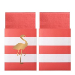 Guardanapos em Bolsa Festa Flamingo
