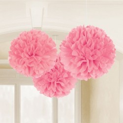 Pack 3 Pompons  Rosa Claro 40 Cms