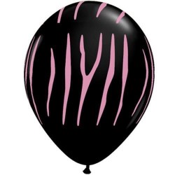 Balões Zebra Pretos e Rosa