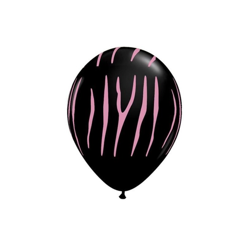 Balões Zebra Pretos e Rosa