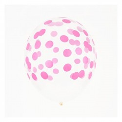 Pack de 5 Balões Confetis Rosa Forte