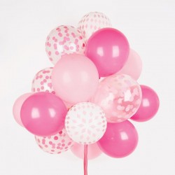 Pack de 5 Balões Confetis Rosa Forte