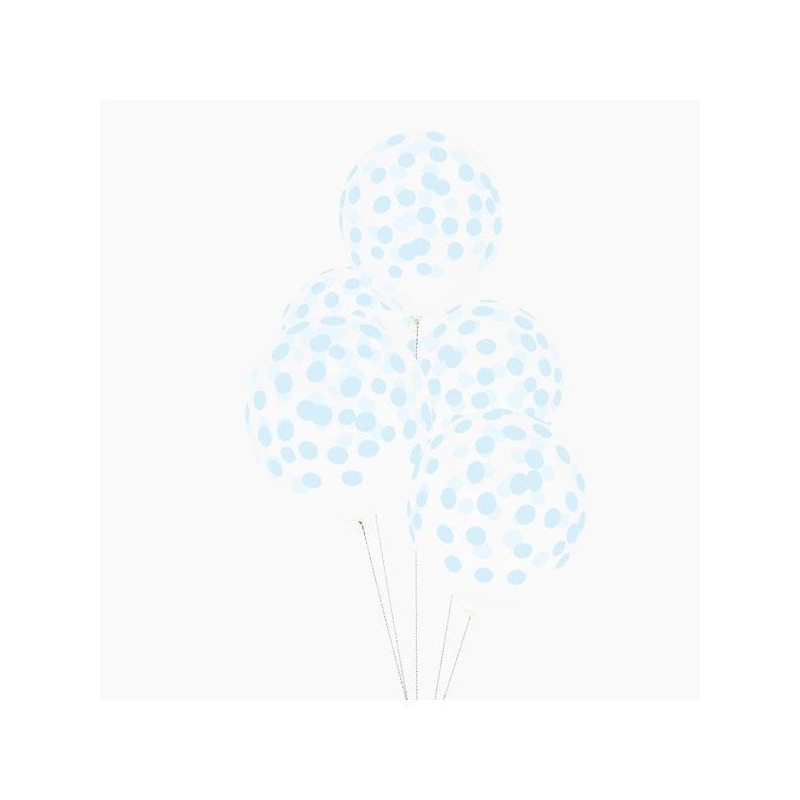 Pack de 5 Balões Confetis Impressos Azul