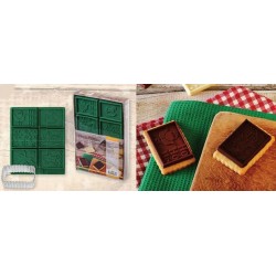 Conjunto de Cortador e Molde Bolachas Chocolate Motivos Natal