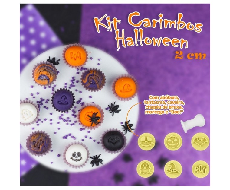 Carimbos Brigadeiro Halloween Rosa