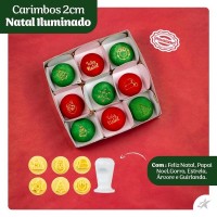 Carimbos Doces e Brigadeiros Natal Iluminado rosa 2cm