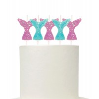 5 Velas Glitter Cauda de Sereia