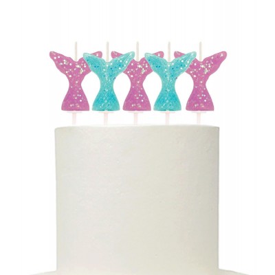 5 Velas Glitter Cauda de Sereia