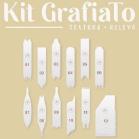 Kit  Grafiato 12 Peças Aço Inox