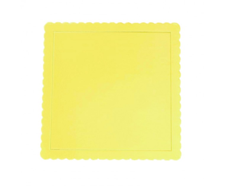Base Quadrada Cartão Dourada 20 cms
