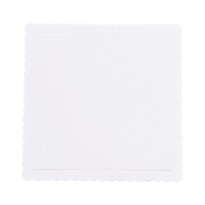 Base Quadrada Cartão Branca 20 cms