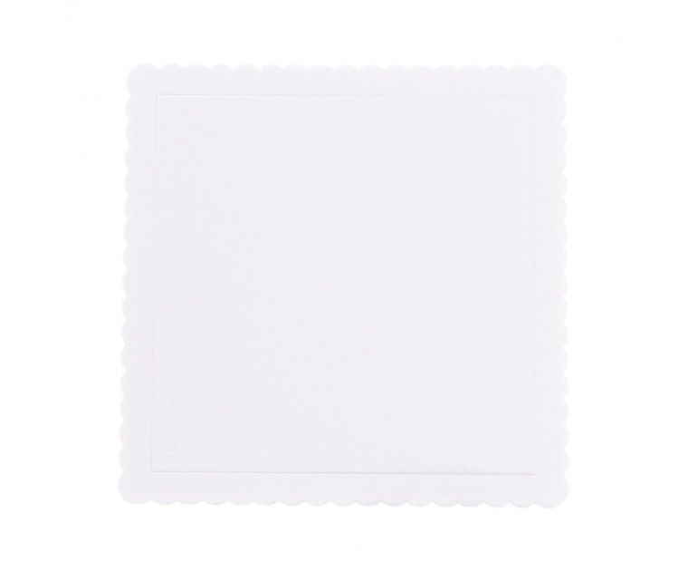 Base Quadrada Cartão Branca 20 cms