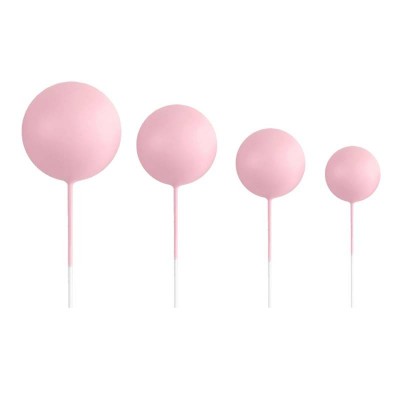 Topo Bolo Bolas Rosa Claro