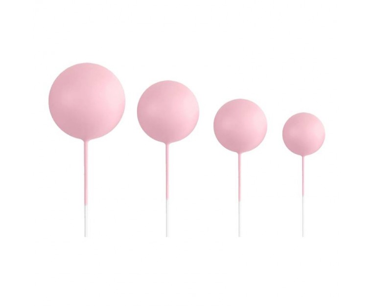 Topo Bolo Bolas Rosa Claro