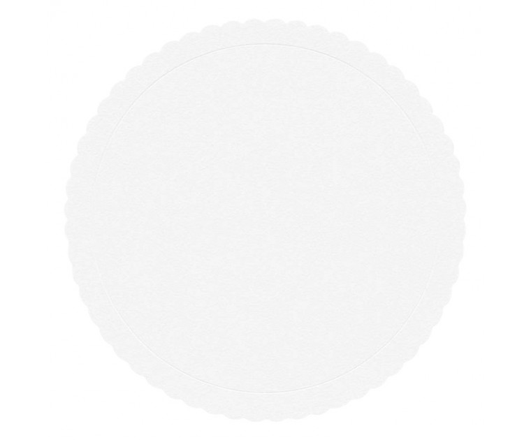 Base Redonda Branca Recortada Texturizada 20 cms