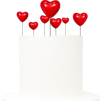 20 Decorações Bolo Corações Vermelhos