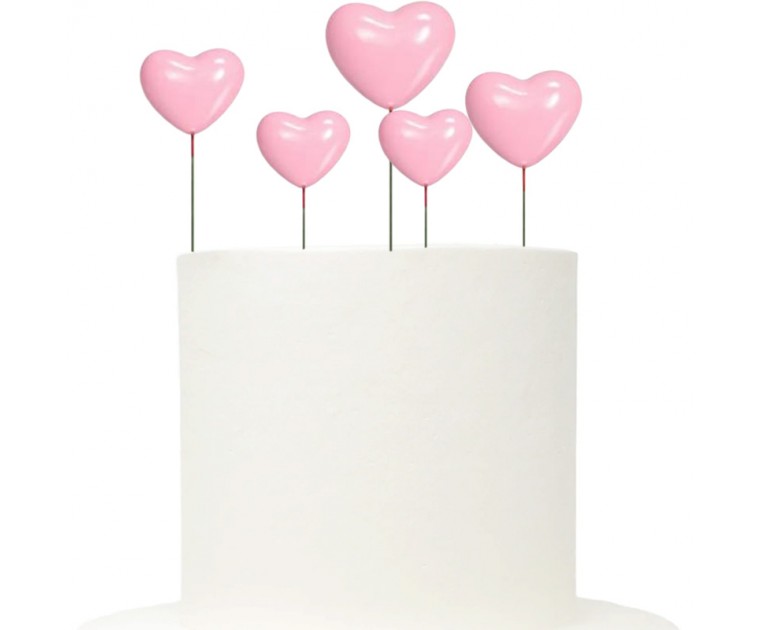 20 Decorações Bolo Corações Rosa