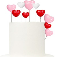 Mix 30 Decorações Bolo Corações