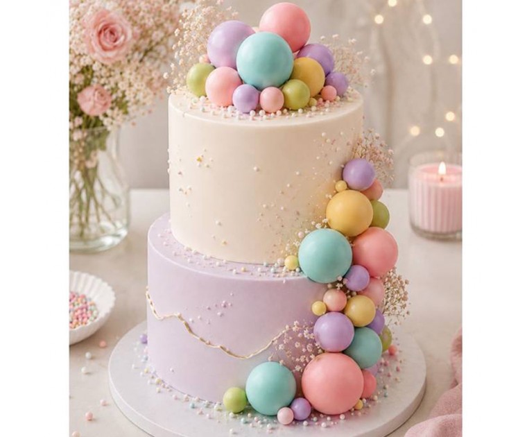 Topo Bolo Mix Bolas Pastel