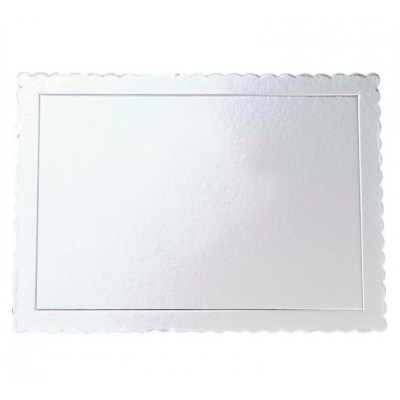 Base Rectangular Prata Recortada 25x30 cms