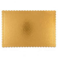 Base Rectangular Dourada Recortada 25x30 cms