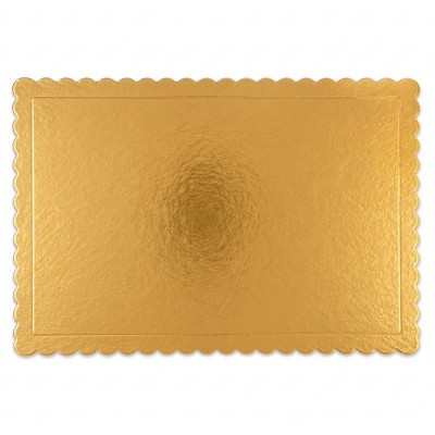 Base Rectangular Dourada Recortada 25x30 cms