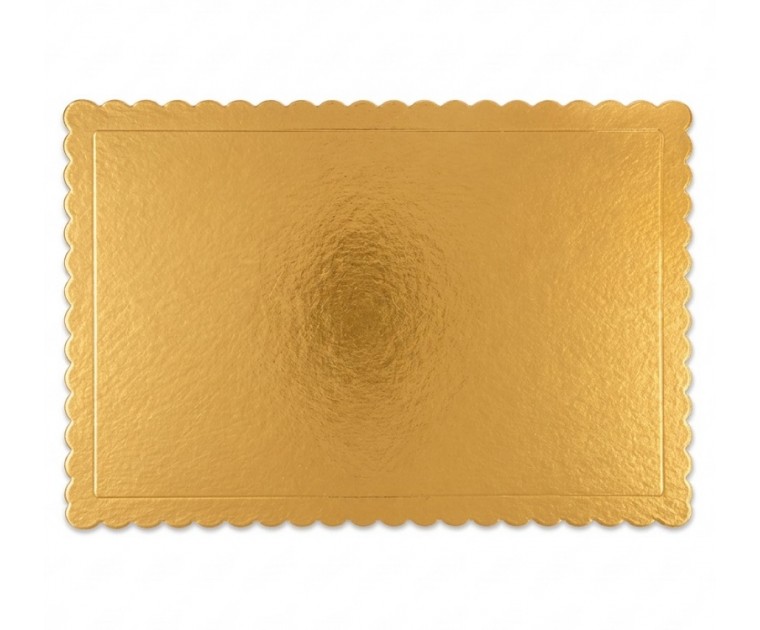 Base Rectangular Dourada Recortada 25x30 cms