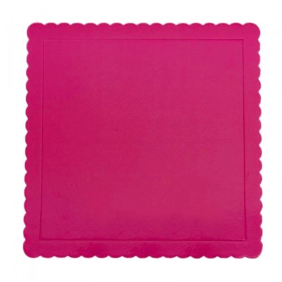 Base Quadrada Recortada Rosa Forte 25 cms