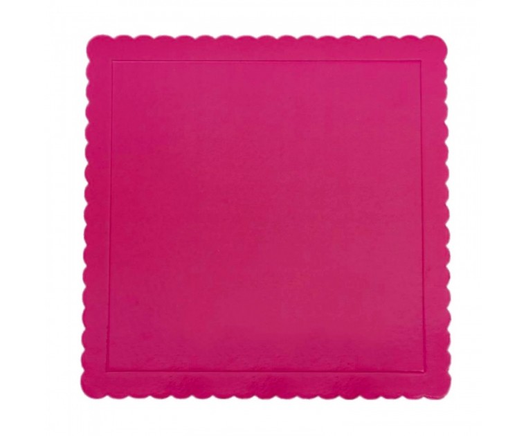 Base Quadrada Recortada Rosa Forte 20 cms