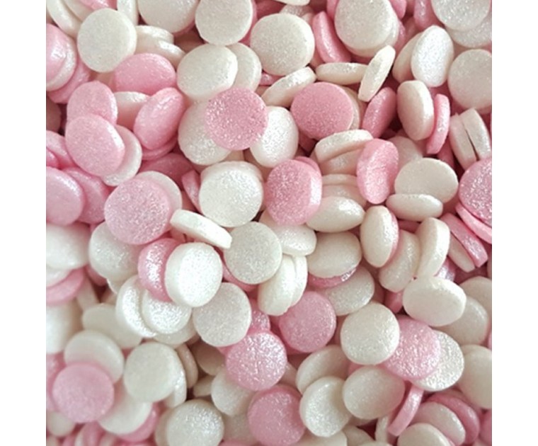 Confetis Discos Mix Rosa e Brancos