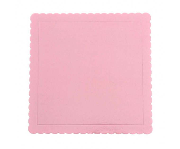 Base Quadrada Rosa Bebé Recortada 20 cms