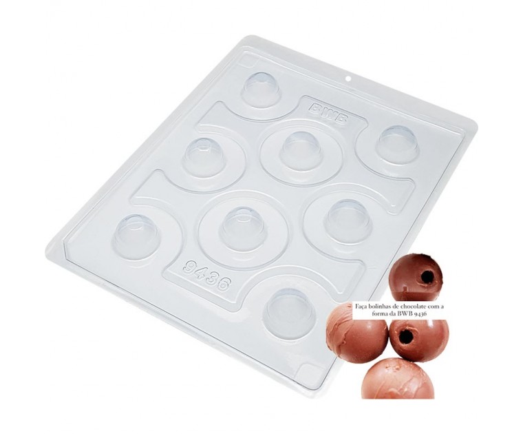 Molde Esfera /Trufa com Furo 3 Partes