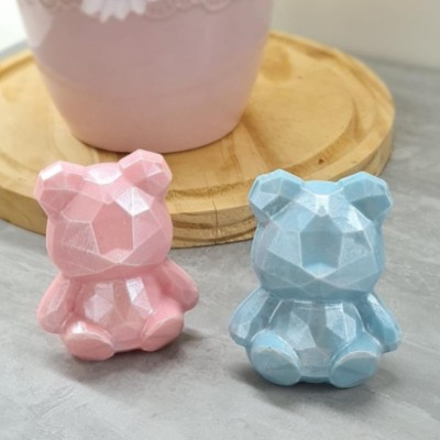 Molde Urso Lapidado Pequeno 3 Partes