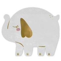 Guardanapo Elefante Branco e Dourado