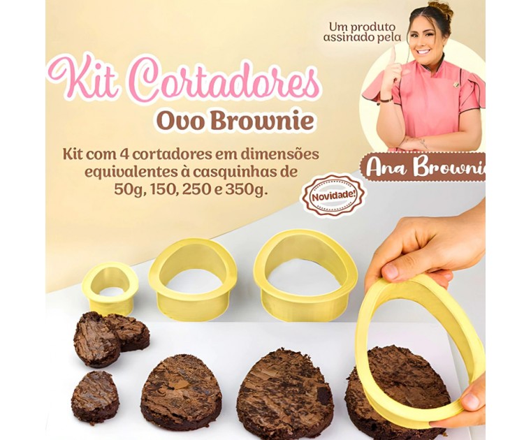 Kit 4 Cortadores Ovo Brownie