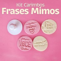 Kit de Carimbos Frases Mimos Rosa 5 cms