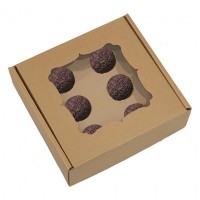  Caixa 9 Brigadeiros Cartão Branca/Kraft